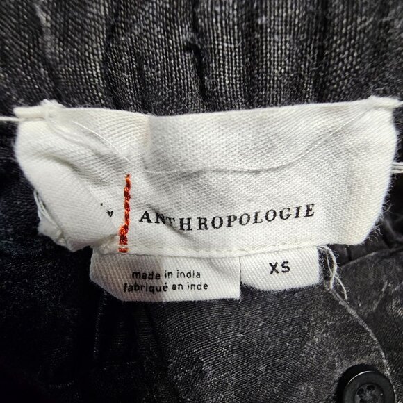 Anthropologie Womens XS Black Vintage Wash Embroidered Parachute Pants - Picture 11 of 13